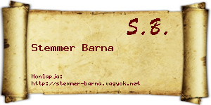 Stemmer Barna névjegykártya